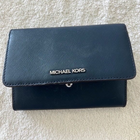 Michael Kors Handbags - Michael Kors Dark Blue Wallet